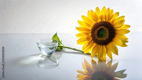 Sunbeam Glass Reflection Panoramic Flat Lay Product Mockup -  Copy Space