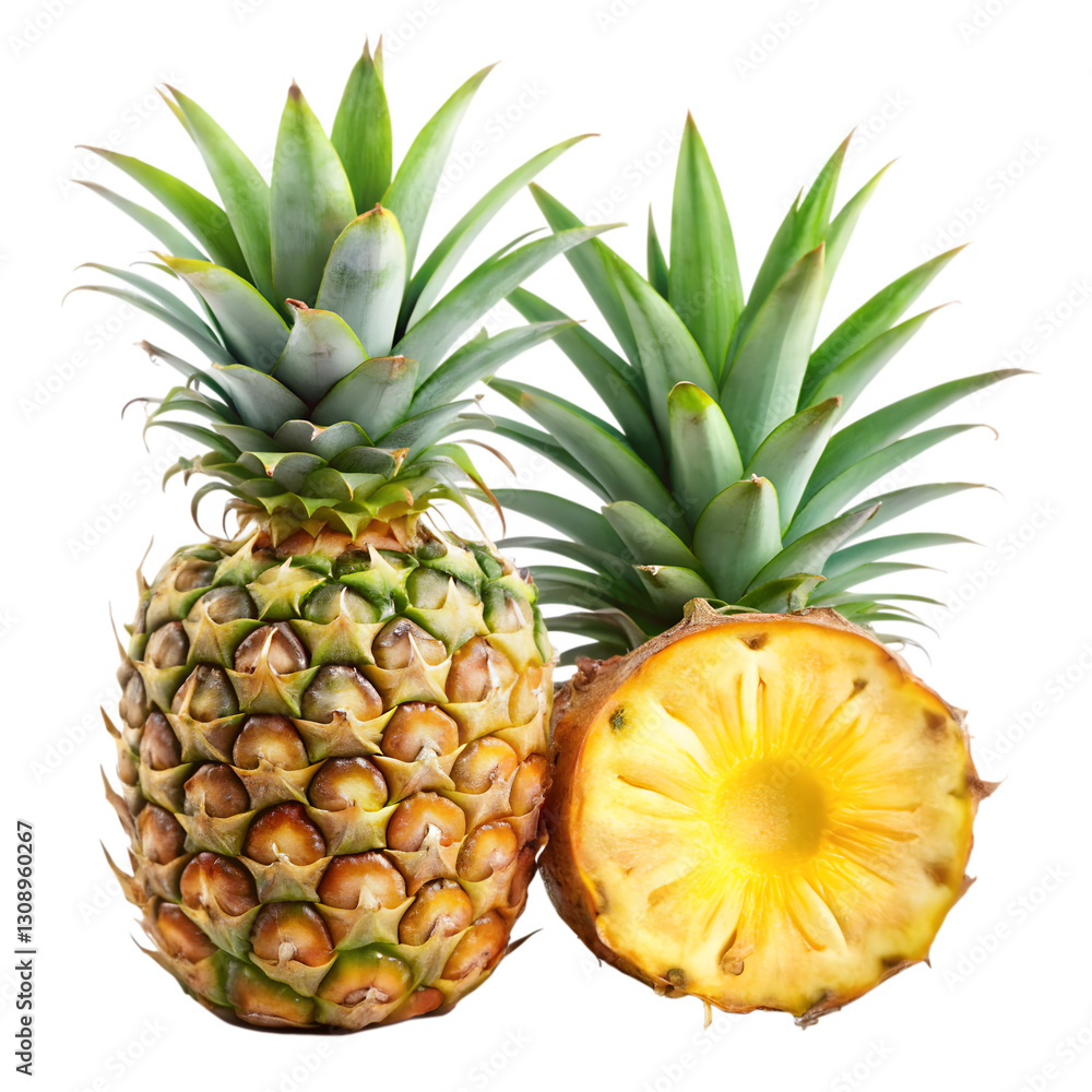 Fototapeta premium Pineapple fruit isolated on transparent background 