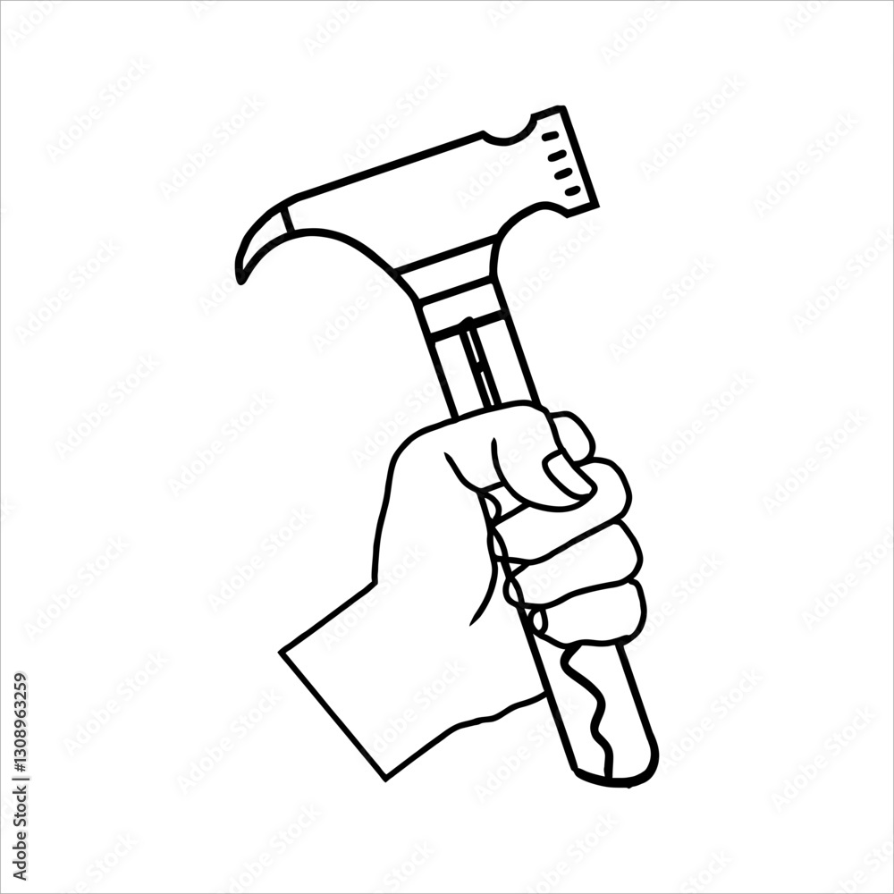 vector hand holding hammer for labor day design elements vector hand holding hammer for labor day design elements