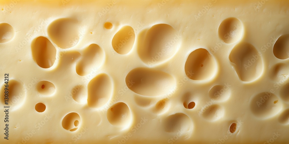 Delicious cheese with unique texture and holes seen up close Delicious cheese with unique texture and holes seen up close