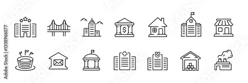 Linear target and crosshair icons set in flat style - vector design elements.