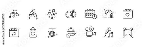 Linear icons set: flat style question and idea symbols vector collection.