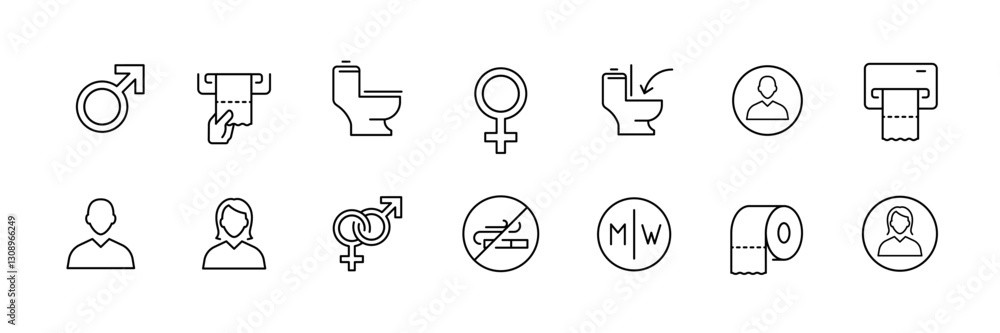 Linear flat icons set of medical professionals and equipment, including nurse and doctor symbols. Linear flat icons set of medical professionals and equipment, including nurse and doctor symbols.