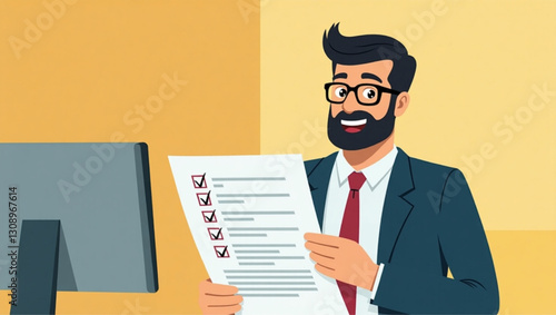 Meticulous Recruiter Examining Job Applications for Ideal Candidate