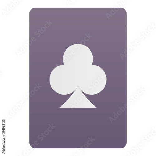 Gradient color icon, illustration for Club, casino, poker card.