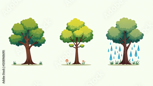 Seasonal Transformations: Tree Adapting to Changing Weather Conditions