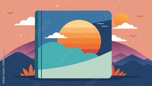 My journal becomes a canvas for the vibrant colors of the sunrise enhancing my journaling session.. Vector illustration