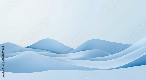 Abstract blue waves creating a serene and tranquil background for design projects. photo