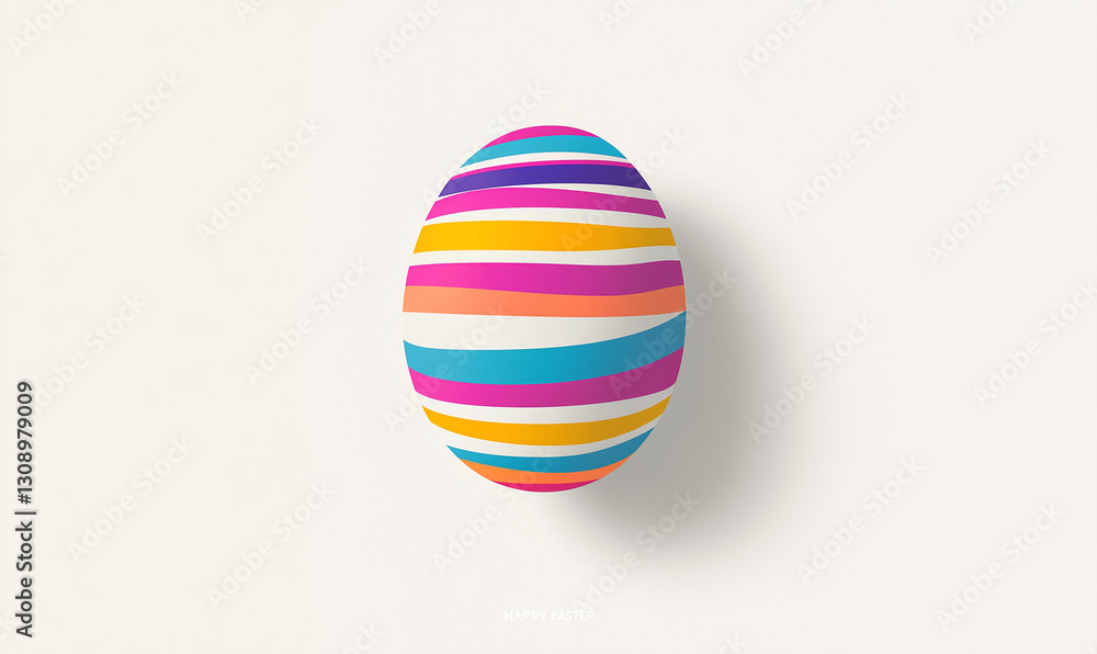 Colorful Striped Easter Egg Greeting Card Colorful Striped Easter Egg Greeting Card