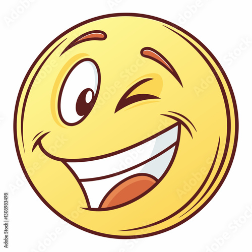 Aqua emoticon winks—a shiny yellow face grinning with a playful expression.