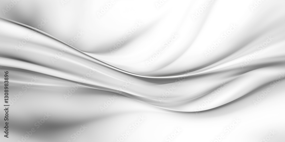 Obraz premium Soft, flowing white fabric creates an elegant and minimalistic background effect.