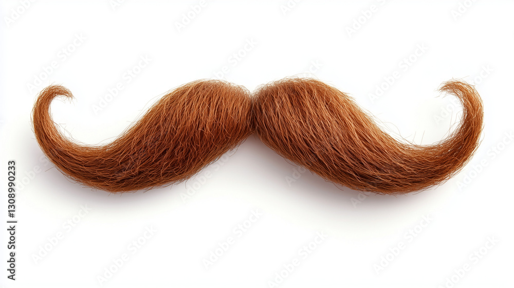 A curly mustache isolated on a white background.
A curly mustache isolated on a white background.