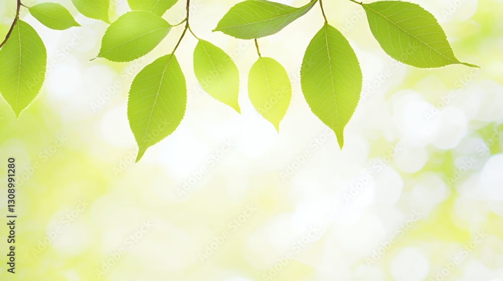 Green Leaves Sunlight Branch Nature Background