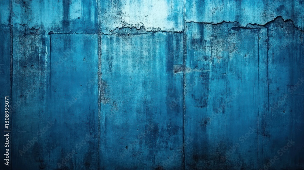 Obraz premium Weathered blue concrete wall texture