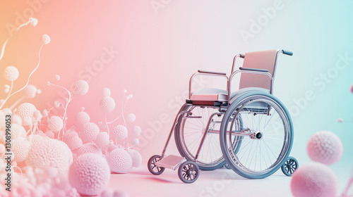 Obraz na płótnie Soft pastel background with wheelchair-accessible symbols w salonie
