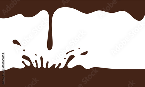 chocolate splash seamless pattern isolated on white background. chocolate dripping background. additional elements of chocolate design