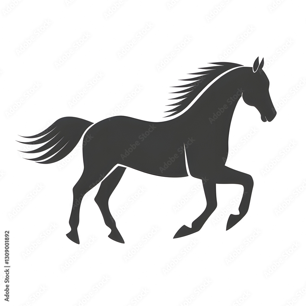 running horse illustration isolated on white background running horse illustration isolated on white background