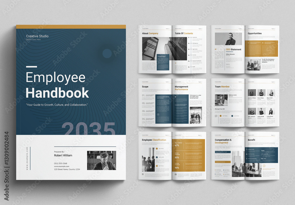 Handbook Format Employee Handbook Template Stock Template | Adobe Stock