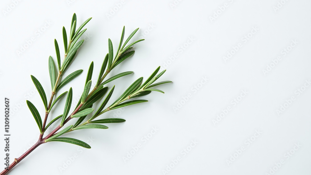 Fototapeta premium soft rosemary branches crisp white background create serene peaceful atmosphere kitchen dining area