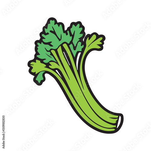 Vibrant Green Celery Stalks Perfect for Healthy Living Stock Photo