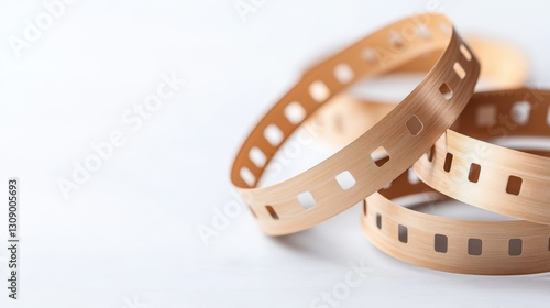 Film reel with retro style on white background photo