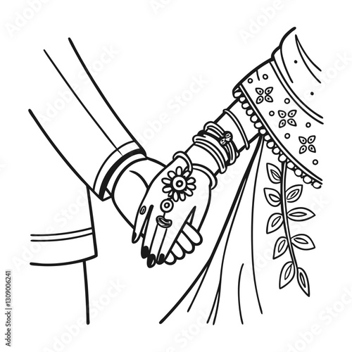 wedding  symbol hand of groom and bride marriage function clip art 