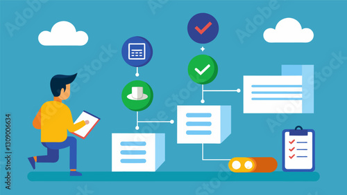 Stepbystep visual guide on how to check the status of a financial aid application and follow up with necessary steps.. Vector illustration