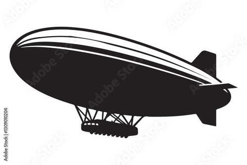 Vintage Airship Vector Illustration for Aviation Enthusiasts and History Buffs