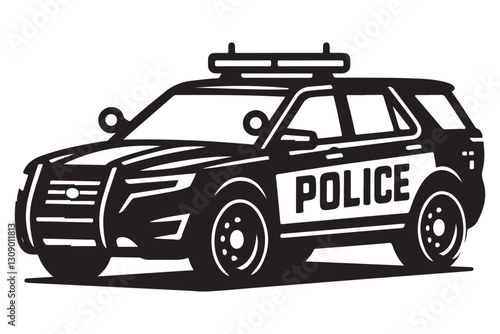 Police Car Illustration for Law Enforcement and Emergency Services