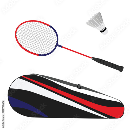Sports equipment badminton racket, shuttlecock and racket case