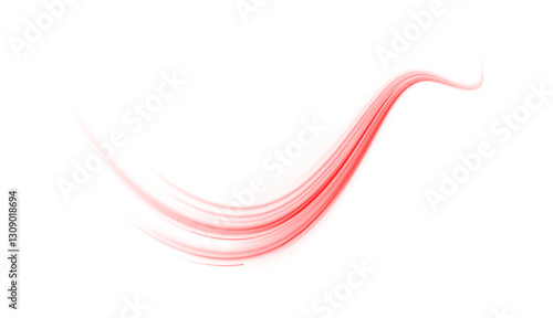 Curved Red Energy Flow, Symbolizing Elegance and Dynamic Acceleration