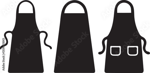 Apron silhouette bundle icon design