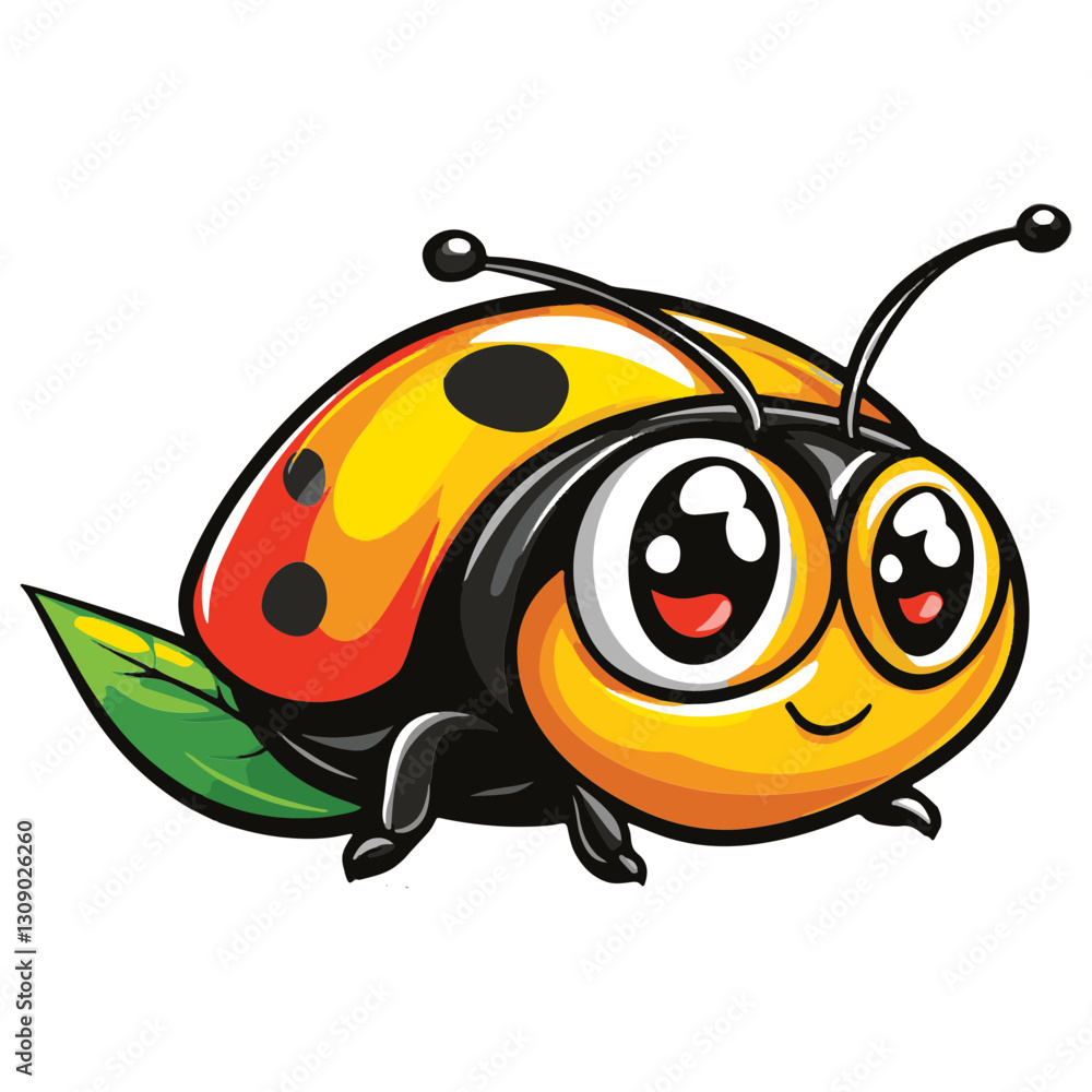Naklejka premium Classic Ladybug: A Spot of Charm