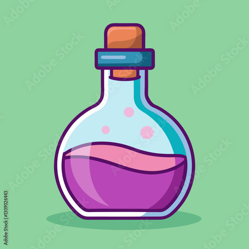 Vector Laboratory Flask with Purple Liquid
