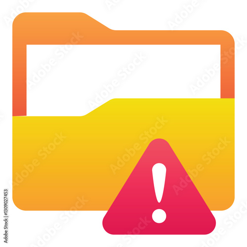 Gradient color icon, illustration for Data folder error.