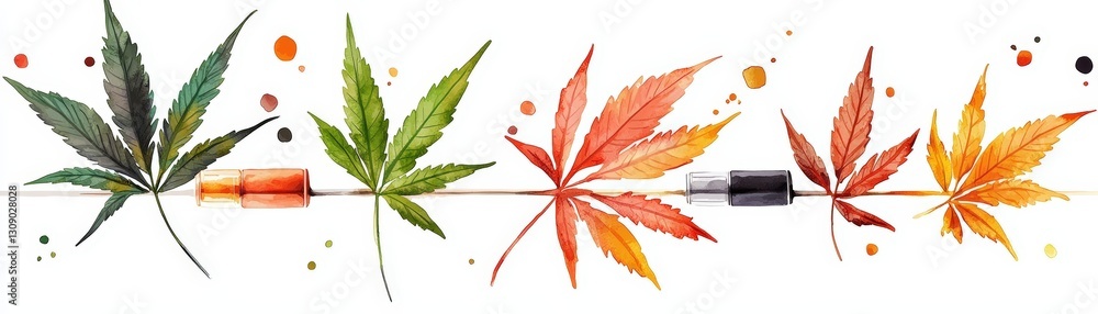 A vibrant illustration showcasing a progression of leaf colors, symbolizing the beauty of seasonal change in nature. A vibrant illustration showcasing a progression of leaf colors, symbolizing the beauty of seasonal change in nature.