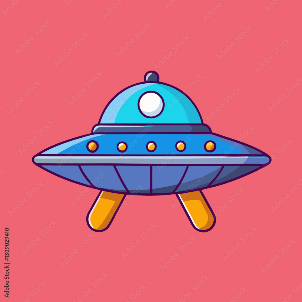 Cartoon UFO vector with yellow legs, A fun and colorful vector illustration of a flying saucer with yellow legs, bright colors, and a red background.
Cartoon UFO vector with yellow legs, A fun and colorful vector illustration of a flying saucer with yellow legs, bright colors, and a red background.