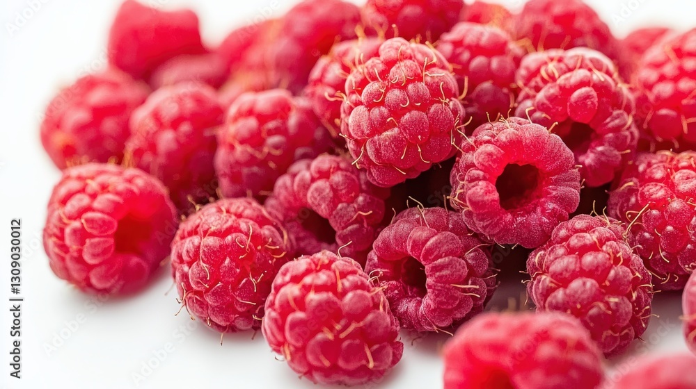 Fresh Raspberries with Tiny Hairs Isolated on Bright Background Fresh Raspberries with Tiny Hairs Isolated on Bright Background