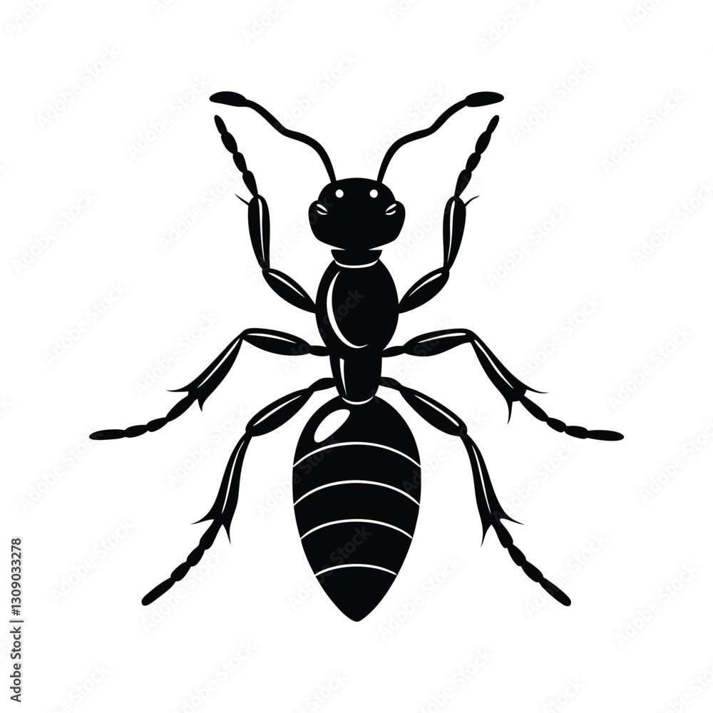 Realistic insect ant design silhouette isolated on white background Realistic insect ant design silhouette isolated on white background