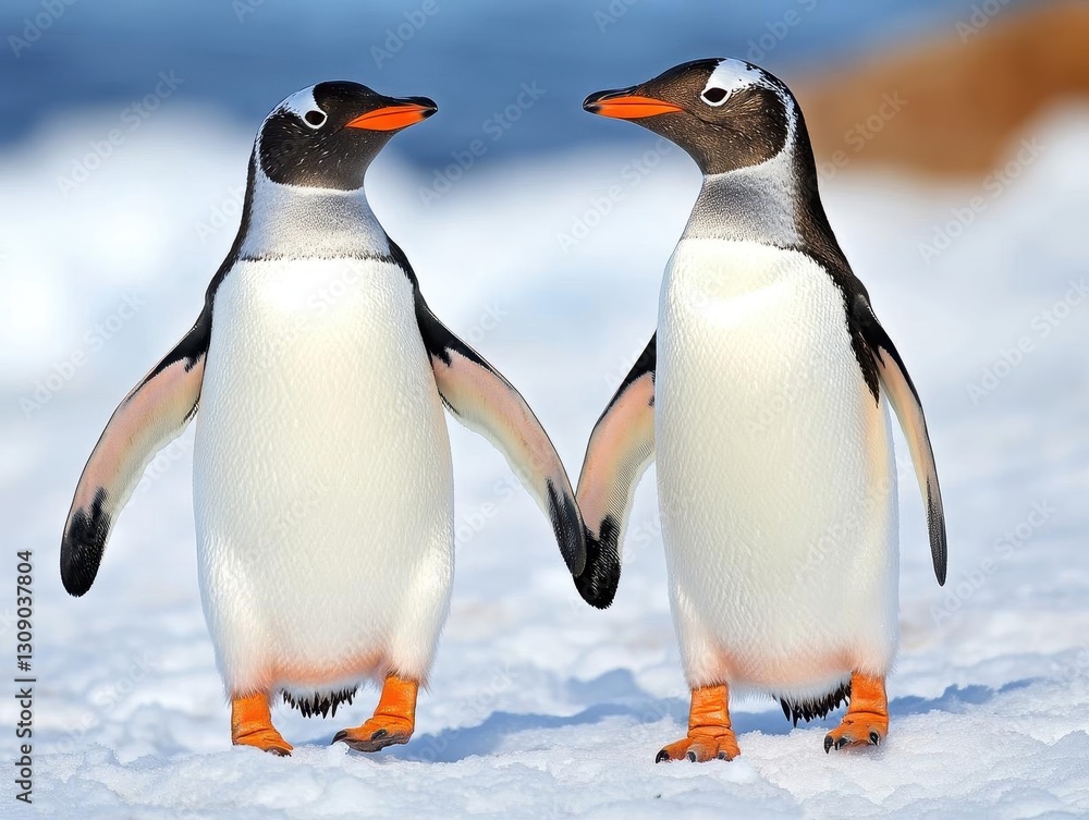 Fototapeta premium Penguins on the snow