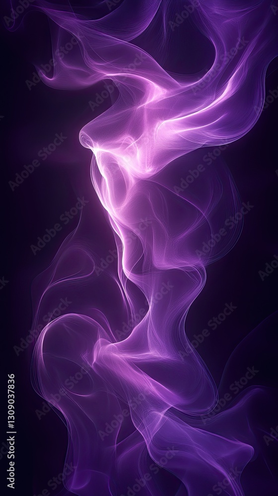 Ethereal purple smoke swirls creating a mesmerizing abstract pattern in dark surroundings Ethereal purple smoke swirls creating a mesmerizing abstract pattern in dark surroundings