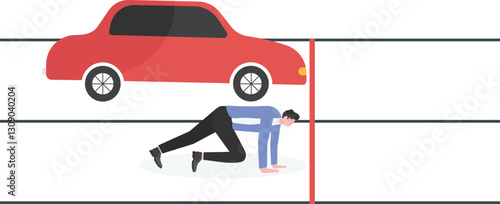 Businessmen compete running on racetrack. concept of competition, rivalry, and opportunity

