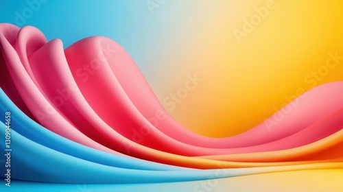 Dynamic flowing waves design abstract art digital background vibrant colors aesthetic viewpoint