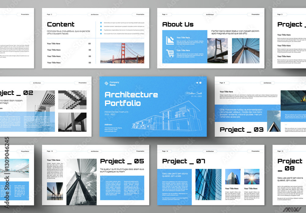 Architecture Portfolio Presentation Layout Stock Template | Adobe Stock
