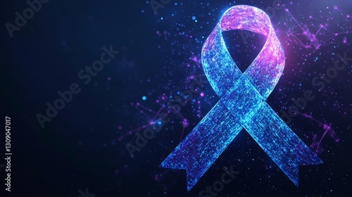 Wallpaper Mural Glowing Purple Blue Digital Awareness Ribbon Torontodigital.ca