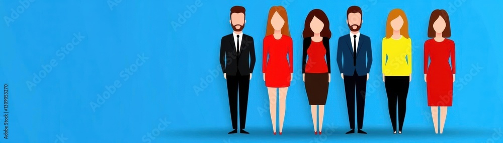 custom made wallpaper toronto digitalvector, isolated, set of people silhouettes, flat style