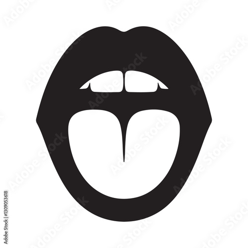 Open Mouth Illustration Silhouette Expressing Speech and Vocalization