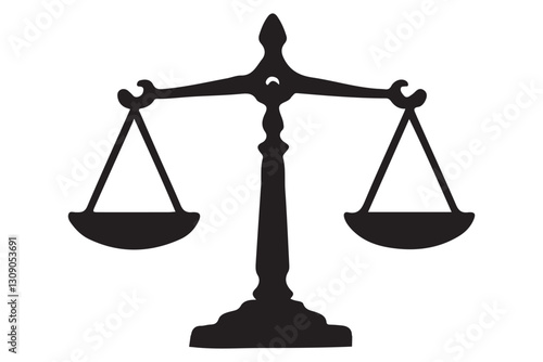 Scales of Justice Silhouette Illustration Representing Law and Equity