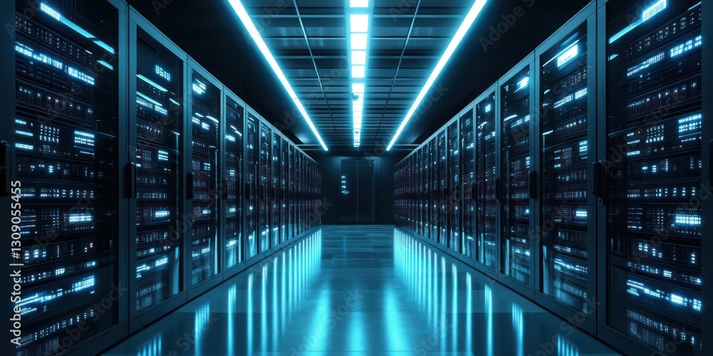 Futuristic Server Room: High-Tech Data Center Interior Futuristic Server Room: High-Tech Data Center Interior