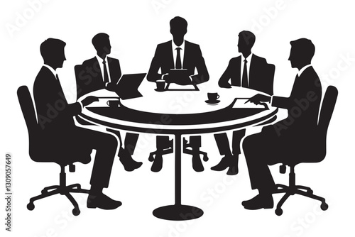 Business Meeting Silhouette Illustration for Corporate and Teamwork Projects